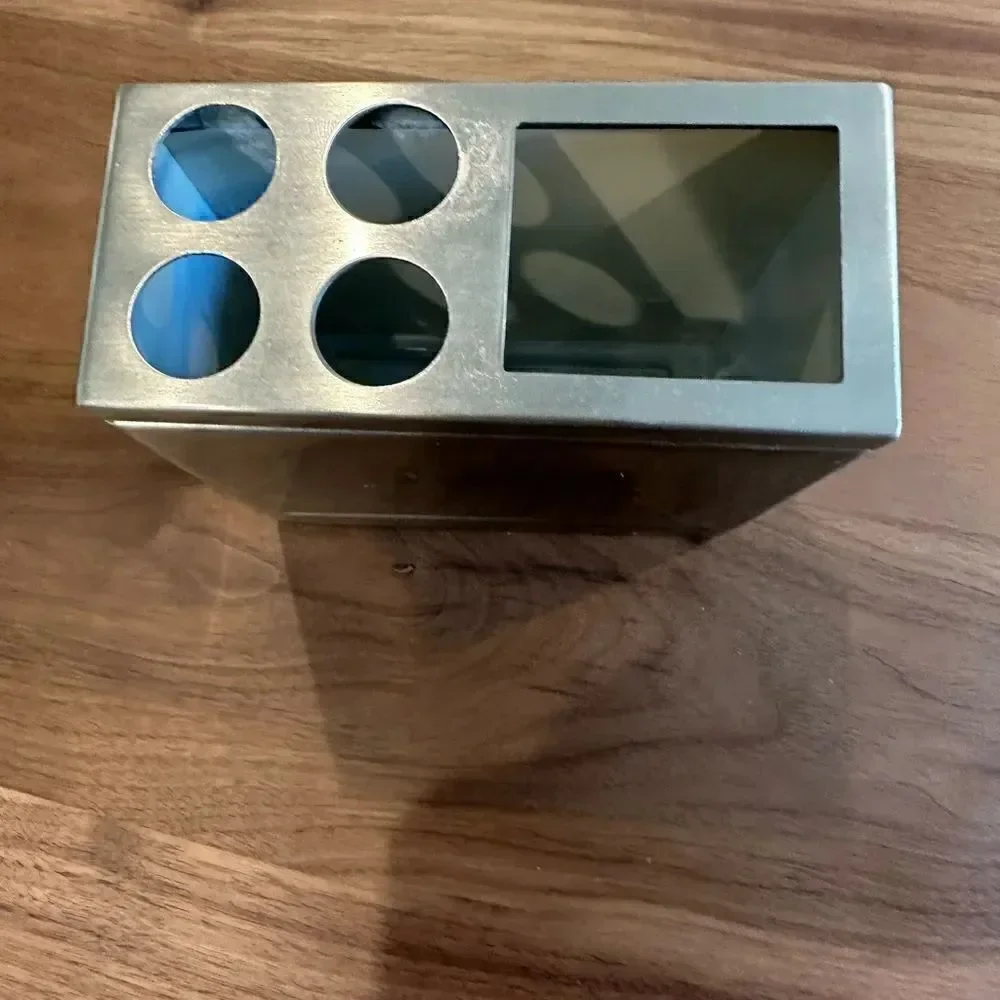 Toothbrush holder, metallic finish, like new